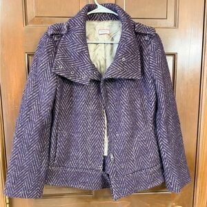 Max & Co. Purple Herringbone Pea Coat